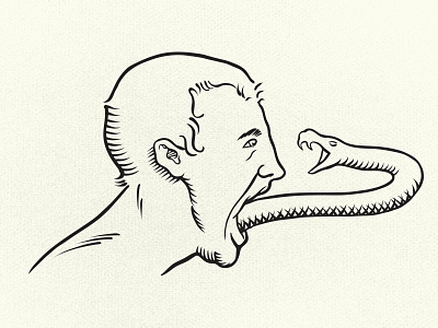 Packaging Illustration cosmetics fantasy head illustration lineart male men packaging reptile snake vector