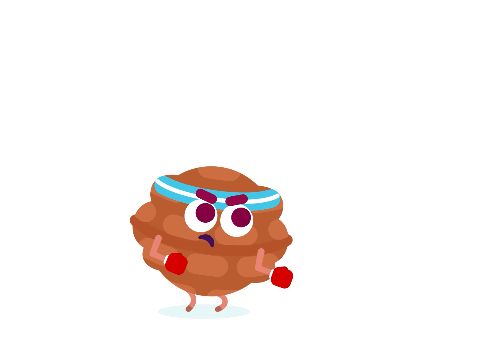 boxing walnut boxing character cute cycle motion snack