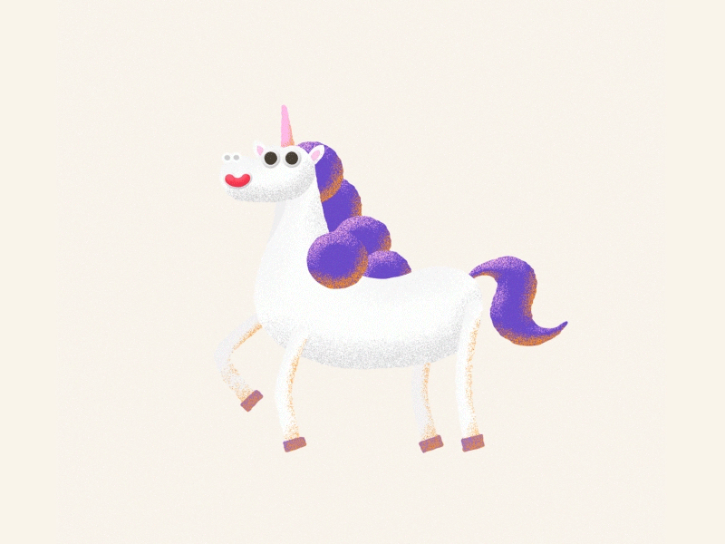 Unicorn character cute happy horse purple unicorn