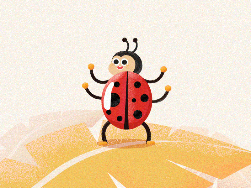 Ladybug dance bounce character cute cycle insect ladybug motion rebound