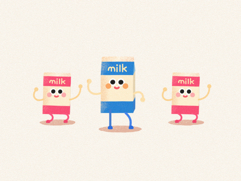 Dancing milk character cute cycle dance motion