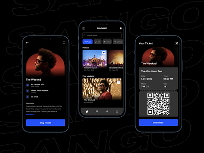 SANGO APP app concert design event event app events explore festivals music theweeknd ticket tomorrowland ui ux