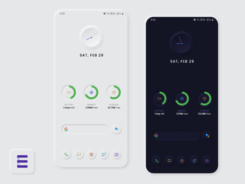 Android Home Screen designs, themes, templates and downloadable graphic
