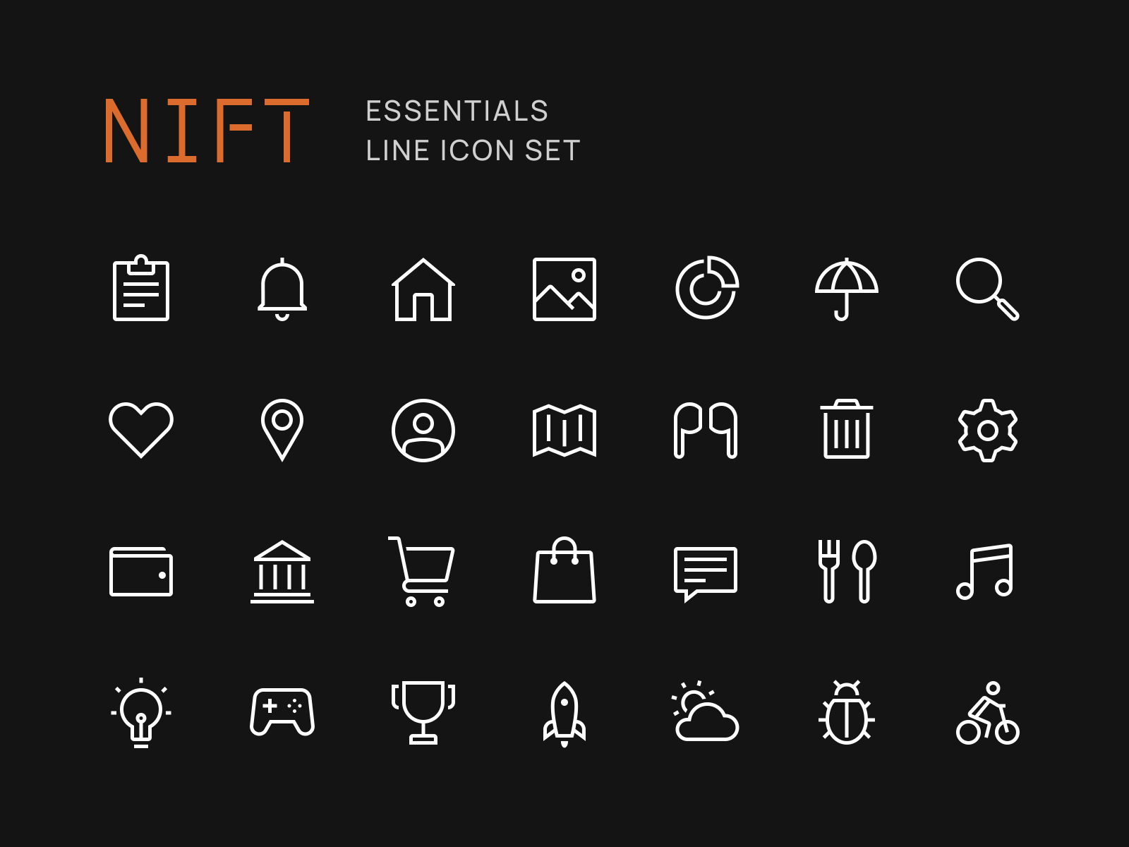 Nift - Essentials Line Icon Set by Kushal Jain on Dribbble