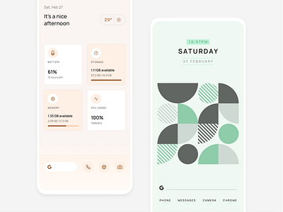 Elega Widgets android homescreen minimal mobile pattern personalisation widgets