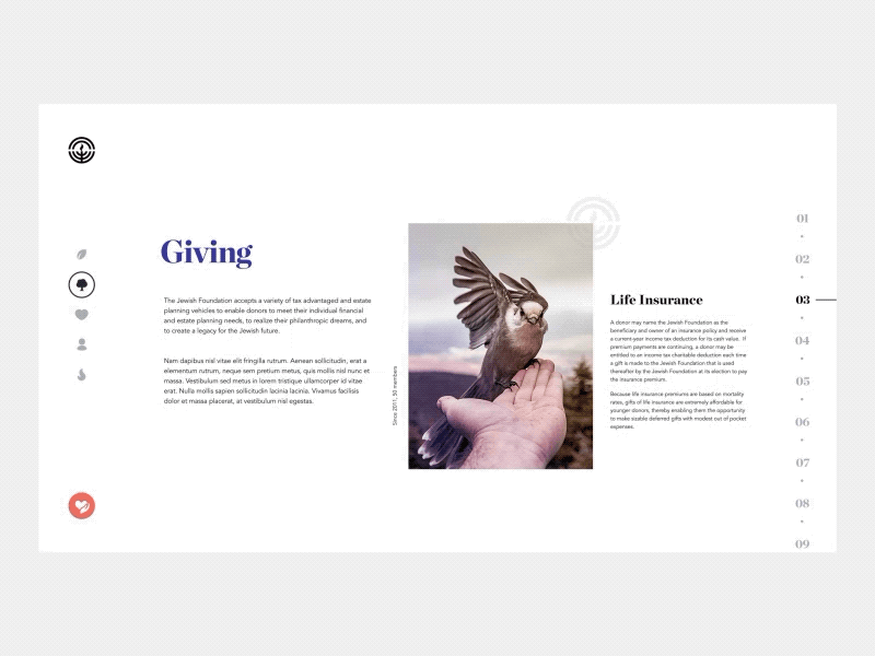 Giving animation bird design interaction touch screen tv typography ui ux white