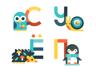 Russian ABC Book abc alphabet hedgehog owl penguin snail