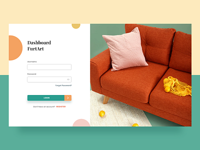 Login Dashboard FurtArt comfortable dashboad dashboard ui explore furniture home login register ui ux uidesigner web design webdesign