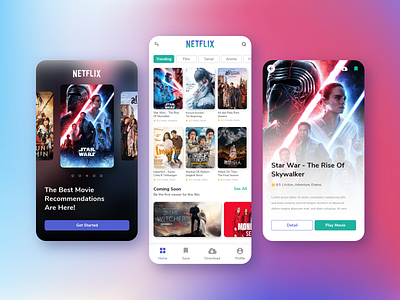 Movie App Design explore figma mobile movie netflix redesign uiux