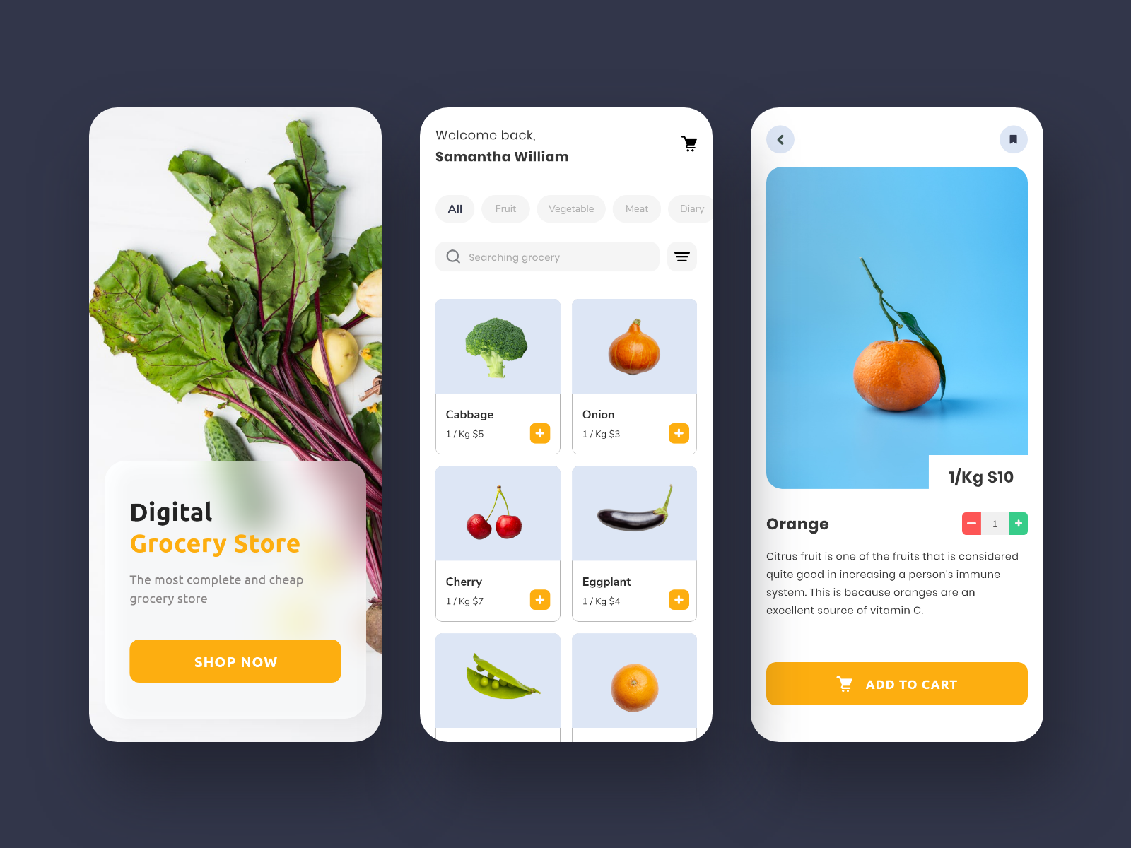 Grocery Design Mobile App by Ipanadh on Dribbble