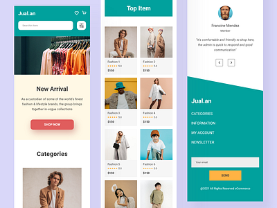 Jual.an - Responsive Online Store App ecommerce fashion minimalist product mobile ui uidesinger uiux