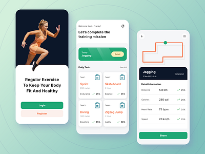 Sporty - Task Sports App exercise mobile product design run ui uidesign ux