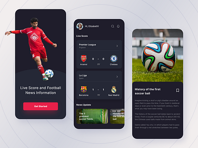 Jonli - Soccer Live Score App app design dribbbble layout design mobile product design score soccer sport ui uiux