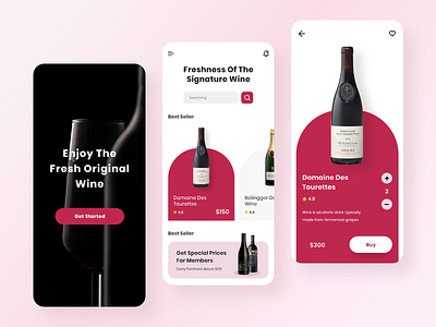 Ichish - Wine Design App design app development dribbbble drink fresh mobile product design red ui uidesigner uiux wine