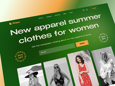 Ropa - Hero Fashion Store Landing Page autumn clothing fashion girl hero home page landing page pants spring style summer trousers tshirt ui uidesign uiux ux web winter woman