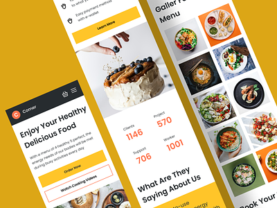 Comer - Responsive Food Delivery mobile product design ui uidesign ux web