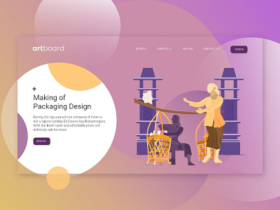 Artboard Landing Page Design Web dawetayu dribbbble illustration uidesigner uiuxwebsite uxigers