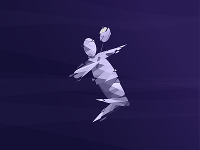 Illustration - Badminton artwork badminton design dribbbble illustration lowpoly monocrome pixel art polygon tesla