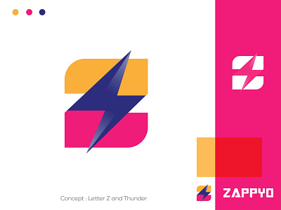 Letter Z and Thunder Logo 3d app brand design branding creative graphic design illustration letter letter mark logo logo design logotype simple technology thunder bolt thunder logo z logo