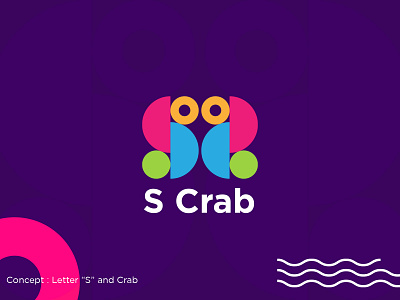 Letter "S" and Crab. app app logo brand brand identity branding crab crab logo creative letter s lettermark logo logo design logo designer logotype print s logo simple t shirt visual web