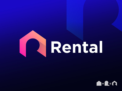 Rental. app blue brand design branding brandmark home house icon letter r logo logo design logodesign logomark logotype mark minimal monogram popular simple web