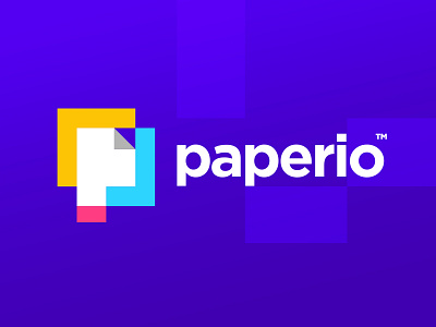 Paperio. app blue brand design branding icon identity letter p lettermark logo logo design logodesign logomark logotype mark minimal monogram paper popular symbol vector