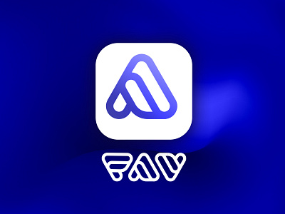 FAV. a logo app blue brand design branding brandmark f logo icon identity letter a lettermark logo logo design logomark logotype mark minimal popular top logo v logo