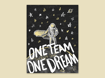 One Team One Dream apple pencil design drawing illustration ipad procreate