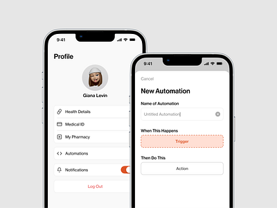 Create New Automation app automation healthcare iphone medication mockup productdesign ui ux