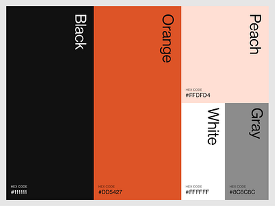 Color Palette brand bright color colorpalette hexcode minimal modern orange palette