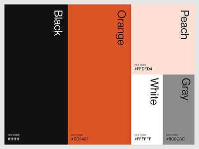 Color Palette brand bright color colorpalette hexcode minimal modern orange palette