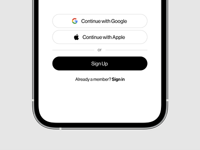 Sign Up appdesign iphone minimal mobile modern onboard signin signup ui ux