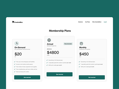 Membership Plans business clean membership membership plans minimal modern payment plans plans ui ux web app web design