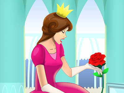 The Princess beauty cartoon cartoon illustration hcandersen illustration vector art
