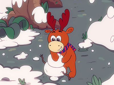 Monty the Moose cartoon cartoon design cartoon illustration character art digital 2d digital paint illustration moose