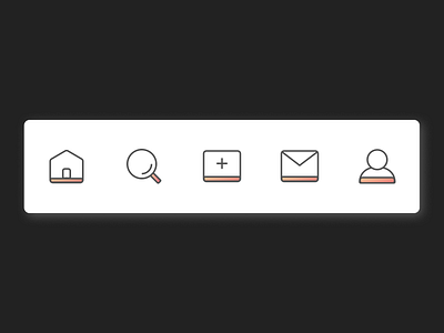 Icons for navigation and menu