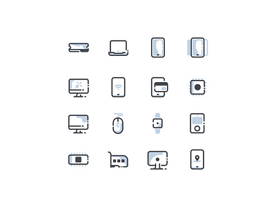 Device Icon Set art computer design device icon icon set iconset illustration technology ui ux