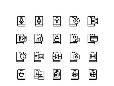 Phone Device Icon Set concept design flat graphic icon icon design icon set illustration inspiration interface logo set ui user