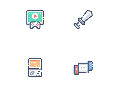 CONSOLE GAME ICON SET app branding character company design filled flat game icon icon set iconset logo modern outline seo trend ui ui ux ux vector