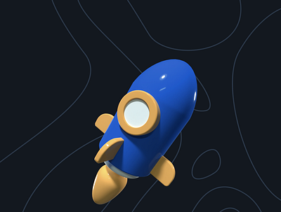 Rocket 3D Illustration render