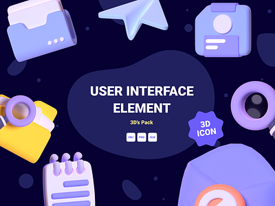 User Interface Icon Kit 3D 3d illustration ui