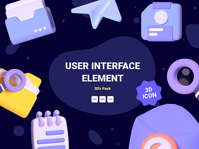 User Interface Icon Kit 3D