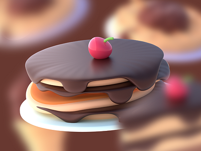 Chocolate Cake 3d illustration