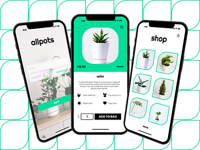 allpots concept app branding concept design ecommerce figma flowers gardening graphic design markerplace mobile plants pots product design progress shop shopping ui ux work