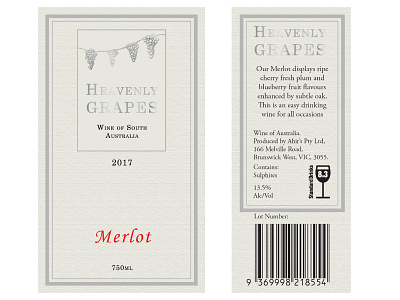 Heavenly Grapes Labels graphic design illustrator labels wine wine branding wine labels