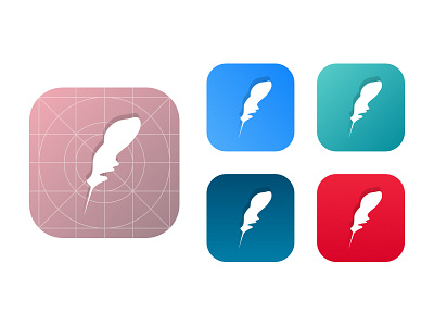 Poetry app icon design for Daily UI #005 005 dailyui feather icon logo poetry