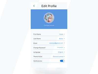 Settings for Daily UI Challenge #007