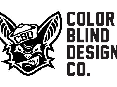 Logo for Colorblind Design bat black illustration mascot sailor