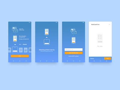 MailGatePrint Intro Screen design mobile app ui