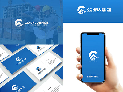 Confluence brand branding clean creative design flat illustration lettering logo real estate